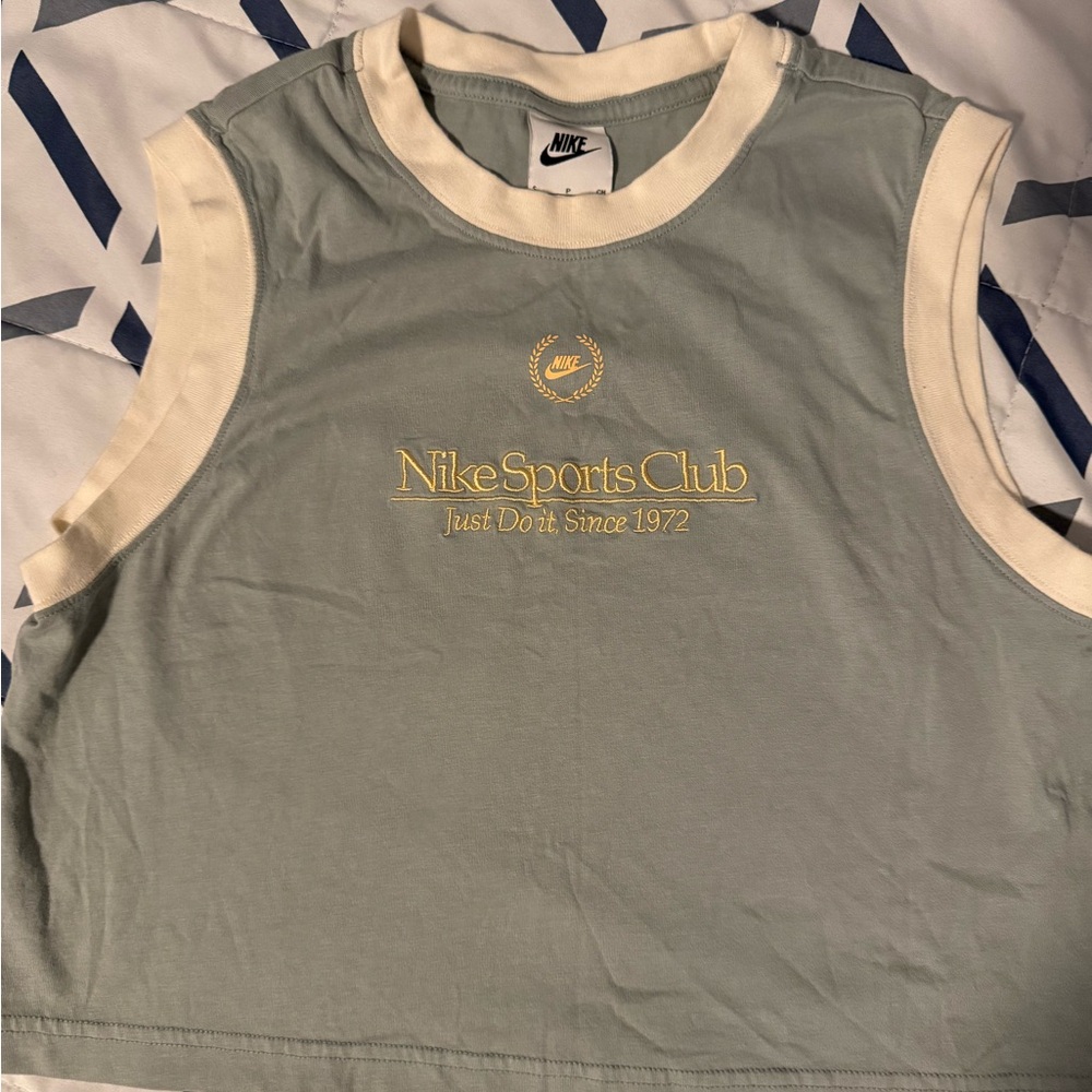Nike women Tank Top - bluegray and Cream EUC